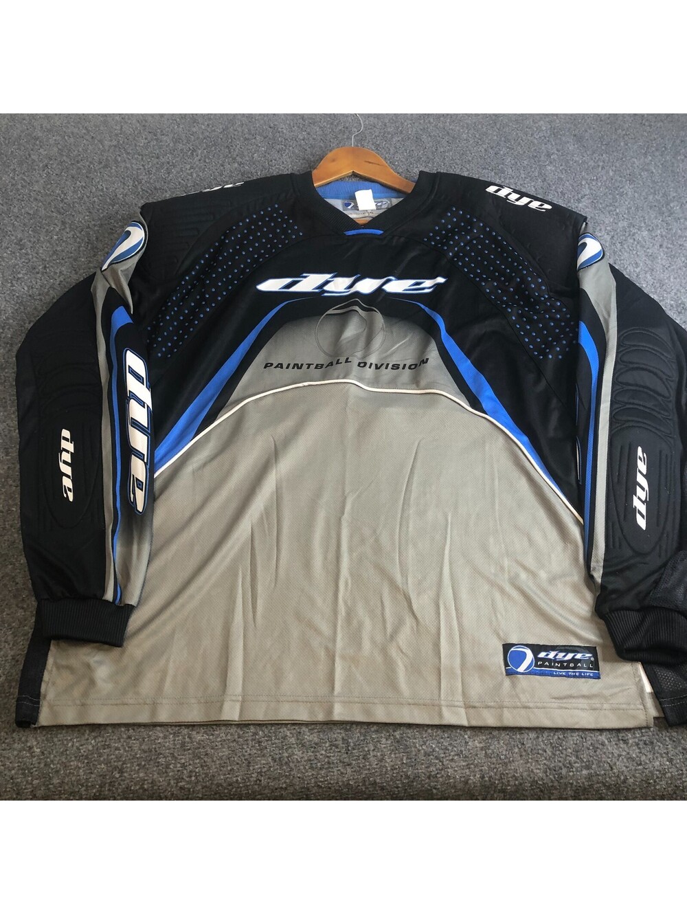 Dye Paintball Jersey Mens 3XL Blue Padded Core Division Long Sleeve Vintage Y2K